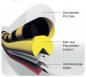 Preview: Eckschutz -KNUFFI®- aus PU, kreisförmig 60x35 mm, mit Edelstahlrücken